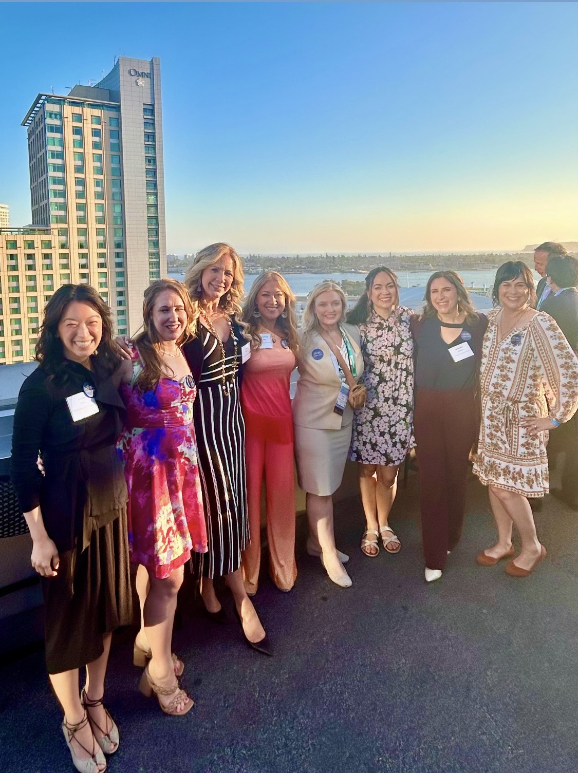 Members of Womble Bond Dickinson's Trademark team at the International Trademark Association Annual Meeting on a rooftop in San Diego.