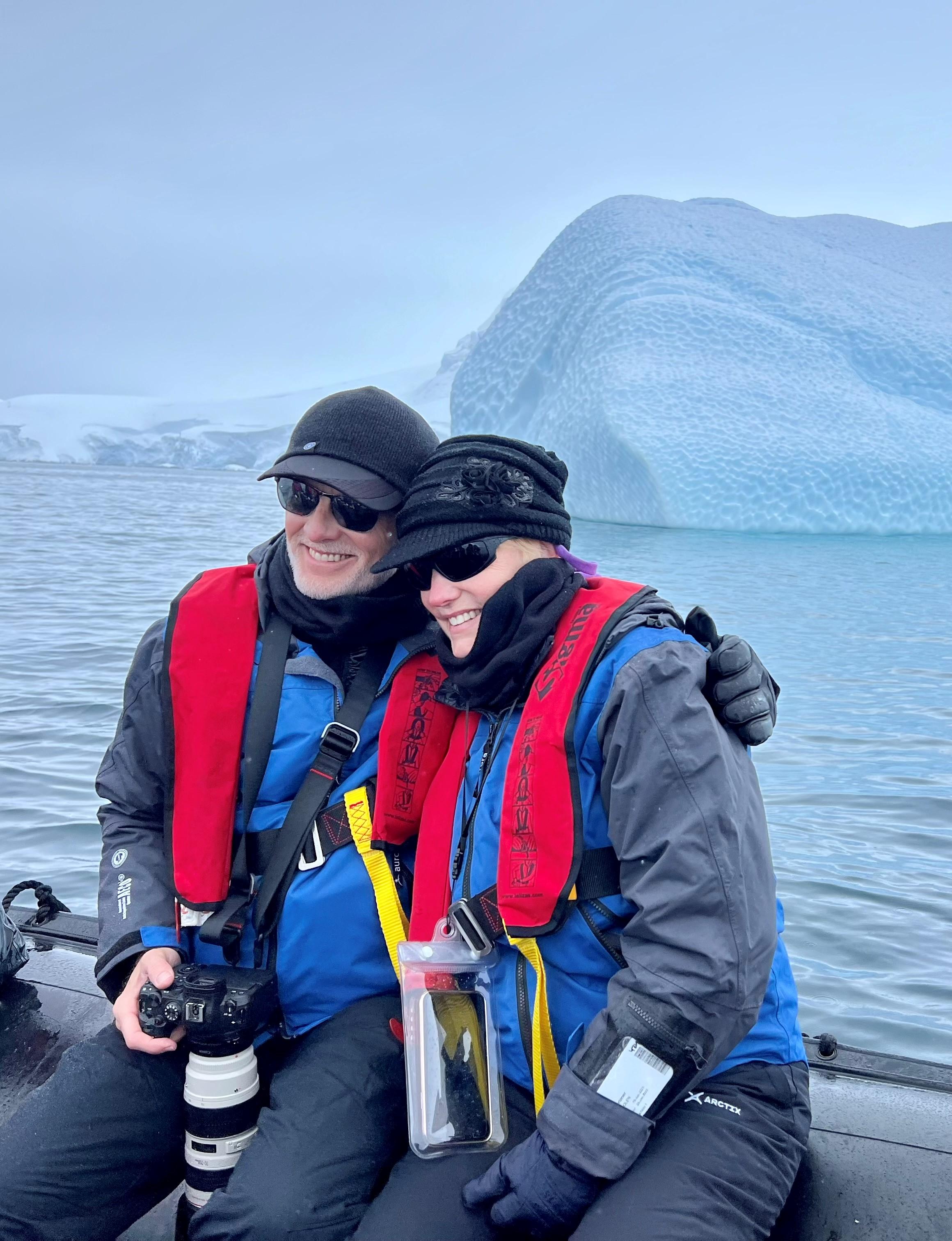Christopher and Nancy Bolen in Antarctica (January 2023)