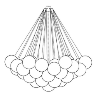 Design drawing for chandelier cloud configuration
