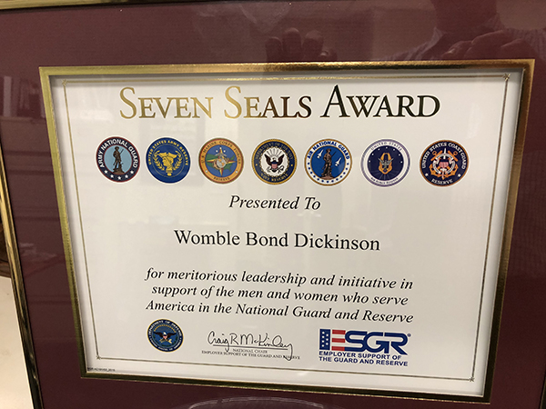 Seven Seals Award Womble Bond Dickinson 2