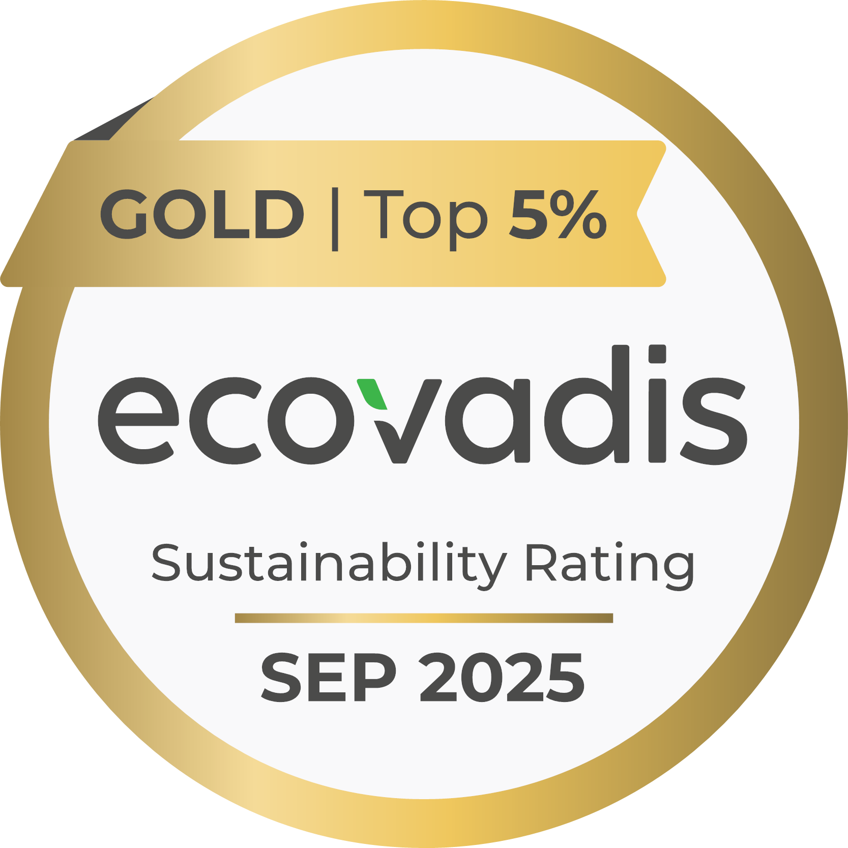 EcoVadis Gold Top 5% 2025