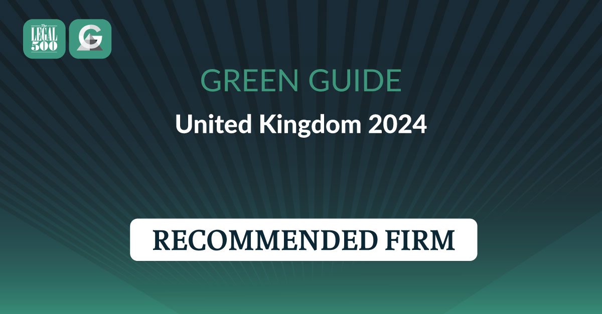 The Legal 500 Green Guide - 2024 recommended firm
