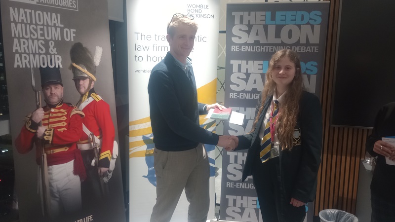 Year 10 & 11 final – best individual, Iris Podesta, Guiseley School with WBD's Jake Unsworth