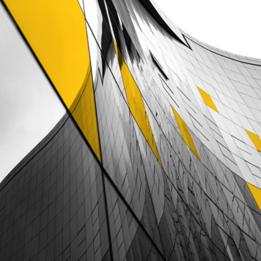 Black and yellow building from a different perspective