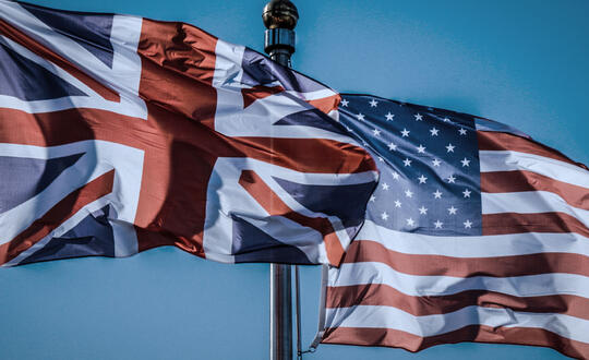 Flags of the UK and the US