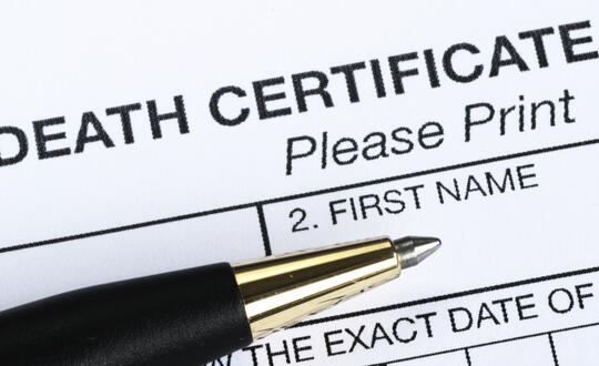 Death Certificate - Shutterstock 124122559