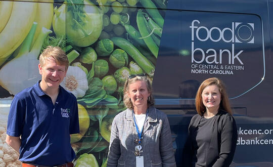 Triangle Womble Bond Dickinson offices held a Thank You pizza luncheon for the Food Bank of Central and Eastern North Carolina on October 14 to express the firm’s appreciation to the volunteers and staff for their daily efforts to help feed families in our area.
