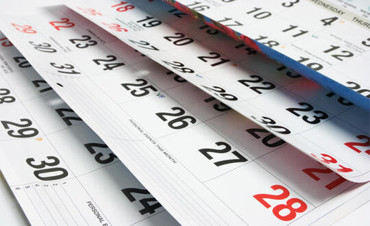 Calendar sheets lay flat on top of one another - Photo from Shutterstock (ID 63166570)