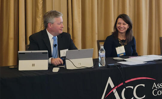 John Pueschel and Julia Kreyskop speak to to members of the Association of Corporate Counsel (ACC) National Capital Region Chapter on “Hybrid, In-Person, and Remote Work: Optimizing Real Estate and Employment Strategies for Employers.”
