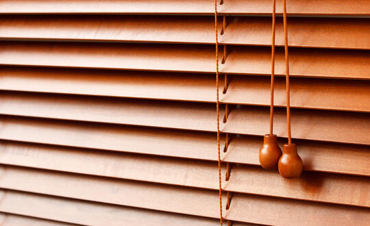 Brown window blinds