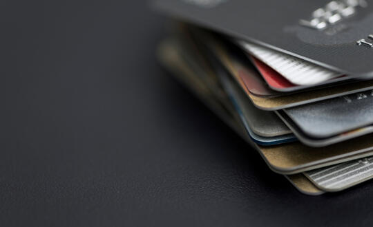 A stack of credit cards