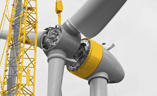 Wind turbine under construction