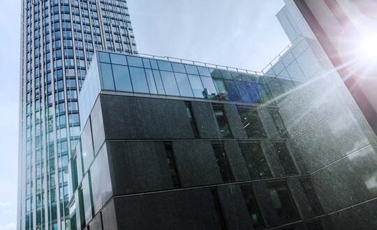 Corporate buildings.