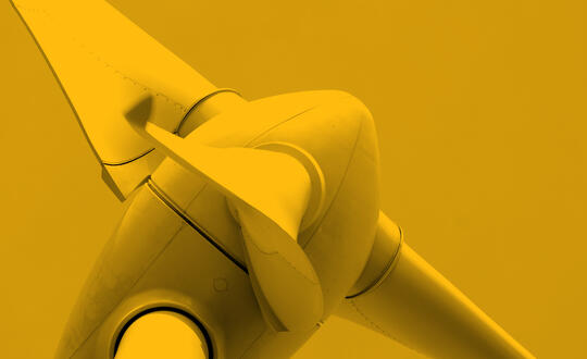 Close up of wind turbine