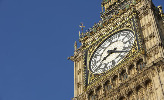 Close up of Big Ben clock face