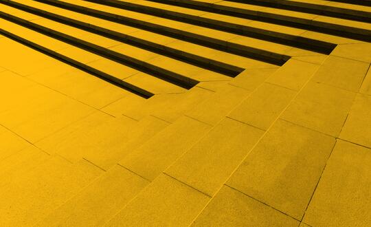 Picture of steps, edited with yellow wash.