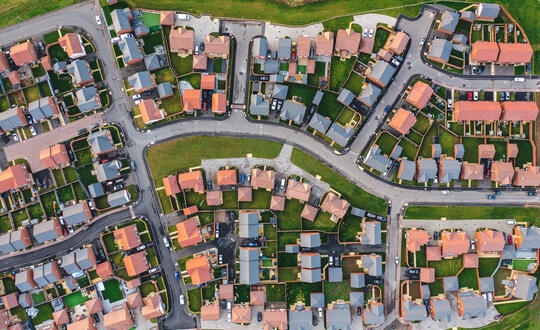Bird's eye view of residential properties
