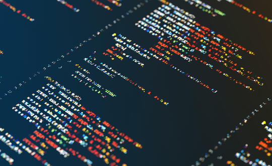 Abstract program code on a digital display