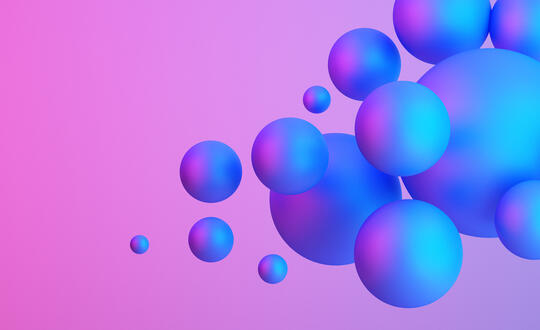 BLue bubbles on pink background