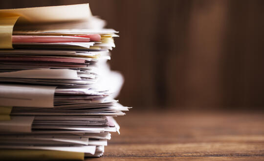 Paperwork in a pile