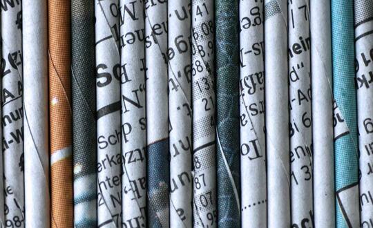 Stack of newspapers. 