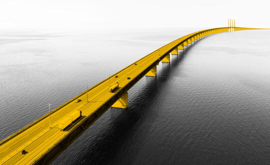 Aerial image of road bridge