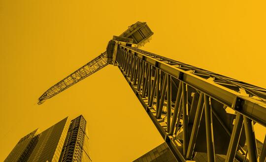 Upward view of crane