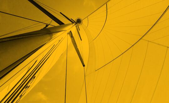 Upwards shot of boat mast