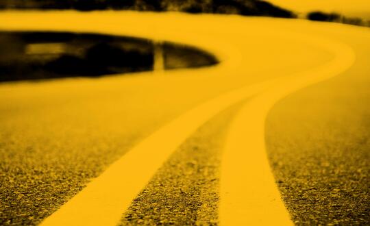 Close up of road markings
